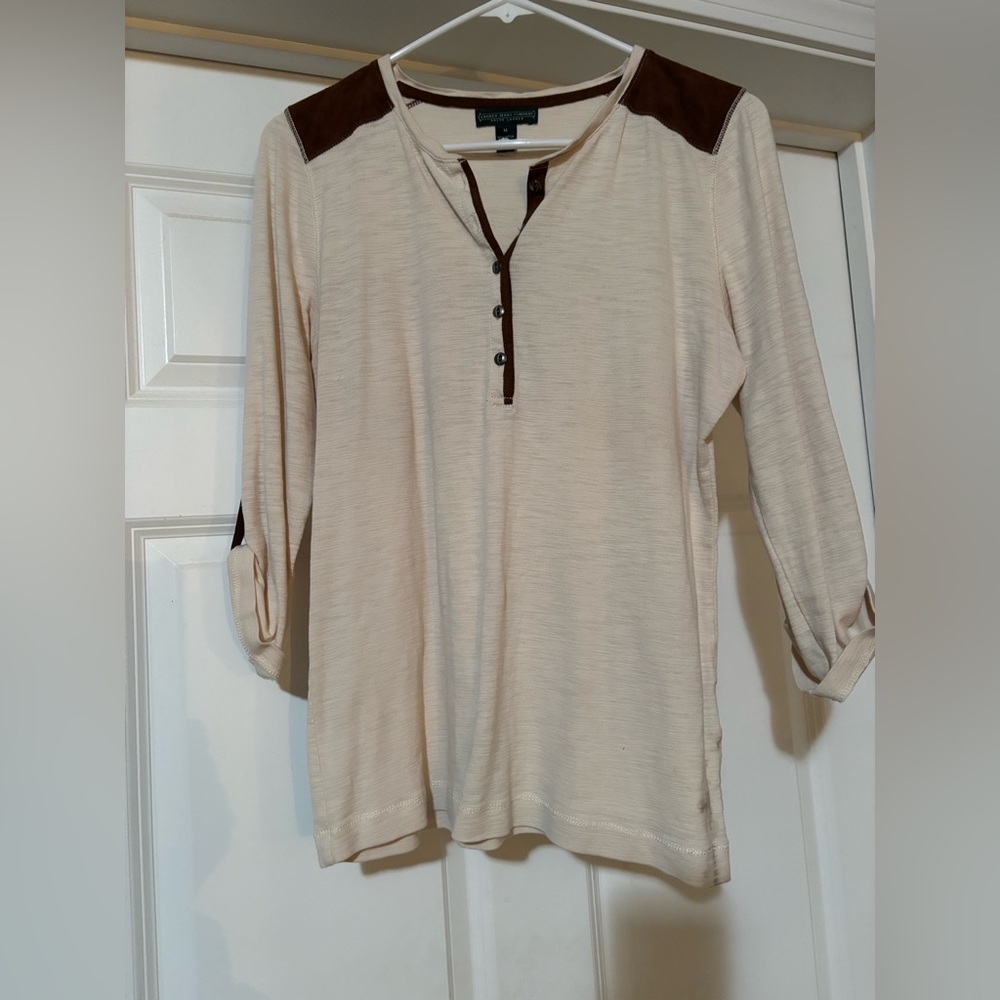 Ralph Lauren Off-White and Chocolate Top